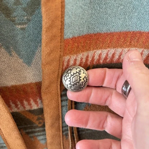 Pendleton Wool Southwestern Blanket Vest Womens Size M Santa Fe Boho Western - Picture 6 of 8